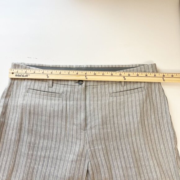 J. Jill Linen Stretch Gray Striped Comfort Waist Pants Business Casual - Size 12 - Picture 7 of 8